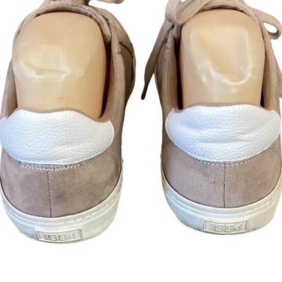 Old Navy 1994 Court Sneaker Low Top Lace-Up Light Taupe Faux Suede Sz 7 #282A - Picture 6 of 8